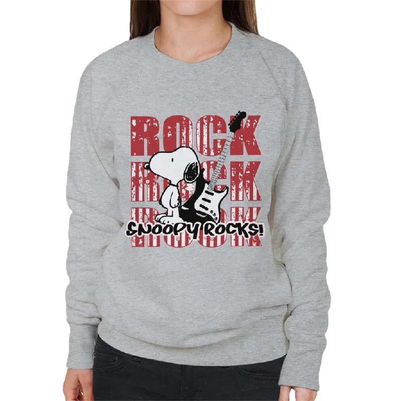 Peanuts Snoopy Rocks Women's Sweatshirt Hoodie with Belted Waist Structured Tailored Peanuts Snoopy Rocks Women's Sweatshirt Hoodie with Belted Waist Structured Tailored