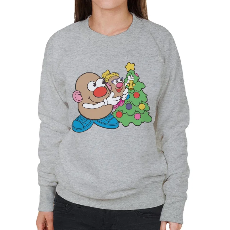 Mr Potato Head Christmas Angel On Tree Women's Sweatshirt Hoodie with Elastic Cuffs Stretchable Comfortable