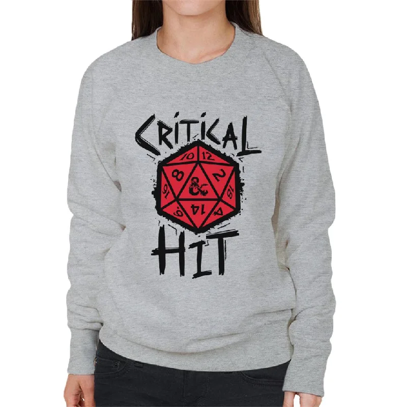 Dungeons & Dragons Critical Hit Women's Sweatshirt Hoodie with Stripes Bold Sporty