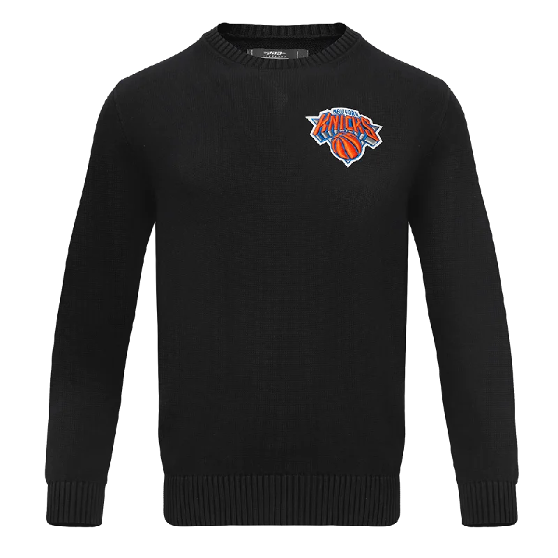 NBA NEW YORK KNICKS KNIT BOX SET CREWNECK SWEATER (BLACK) Terry Terry Cloth Terry Knit