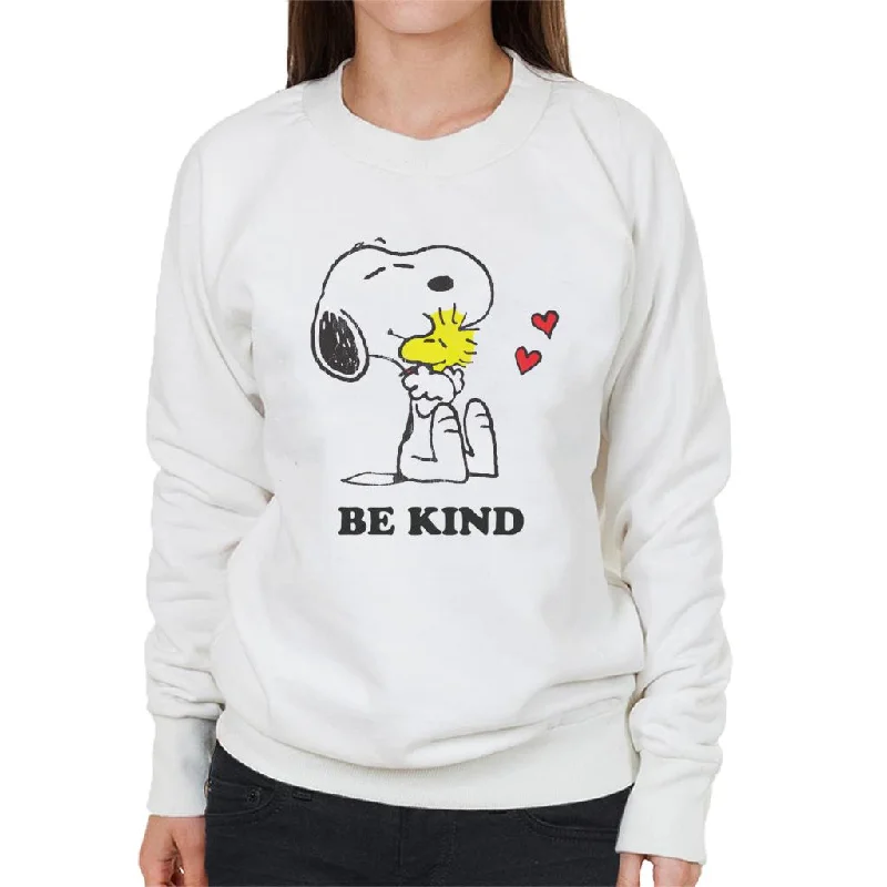 Peanuts Snoopy Hugging Woodstock Love Hearts Be Kind Women's Sweatshirt Hoodie with Patch Decorative Personalized Peanuts Snoopy Hugging Woodstock Love Hearts Be Kind Women's Sweatshirt Hoodie with Patch Decorative Personalized