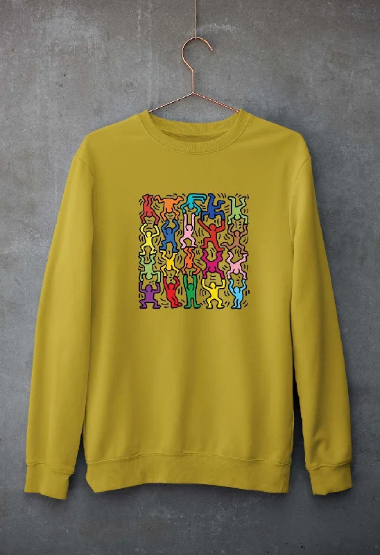 Keith Haring Funny Unisex Sweatshirt for Men/Women Hoodie with Color Block Contrast Stylish