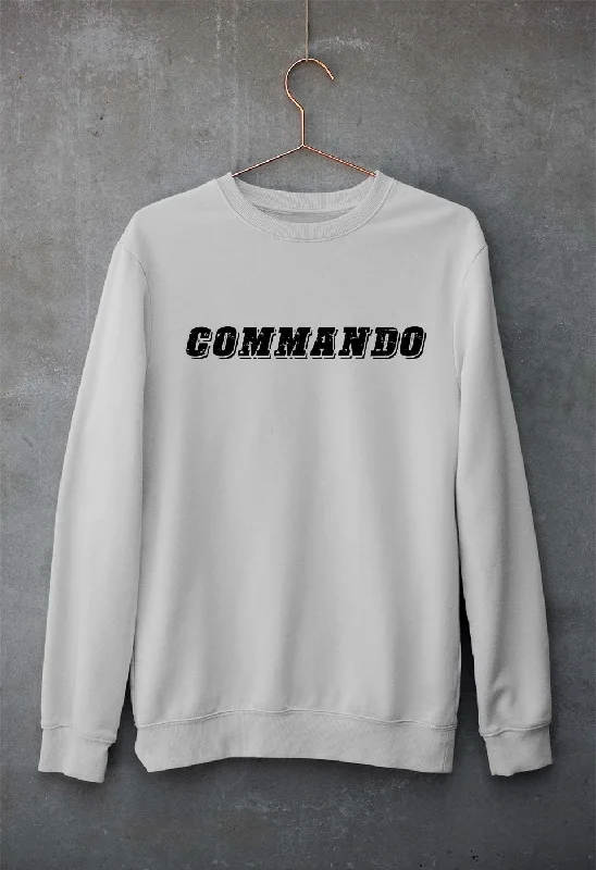 Commando Unisex Sweatshirt for Men/Women Hoodie with Slit Hem Functional Movement