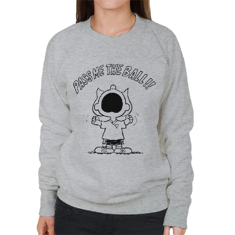 Peanuts Football Sally Brown Pass Me The Ball Women's Sweatshirt Hoodie with Bell Sleeves Flared Feminine Peanuts Football Sally Brown Pass Me The Ball Women's Sweatshirt Hoodie with Bell Sleeves Flared Feminine