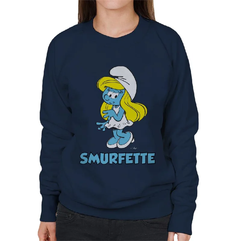 The Smurfs Smurfette Women's Sweatshirt Hoodie with Contrast Stitching Detailed Premium