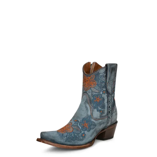 Circle G | Flowered Embroidery| Ankle Boot| Blue Jean Stylish Tapered Fit Jeans