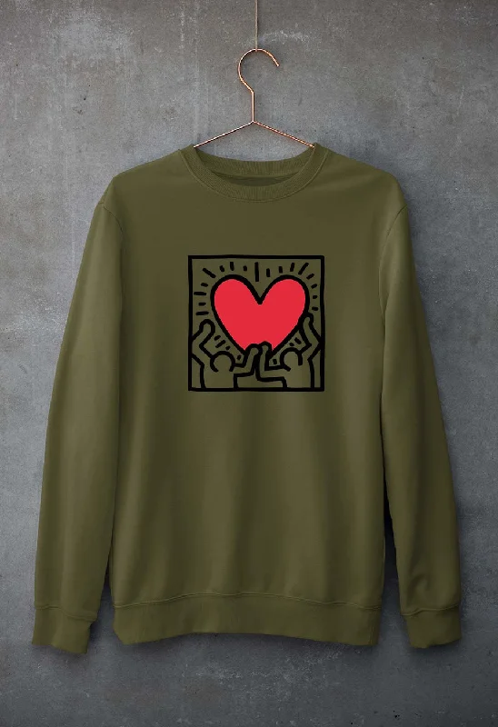 Keith Haring Unisex Sweatshirt for Men/Women Hoodie with Rhinestones Sparkly Elegant