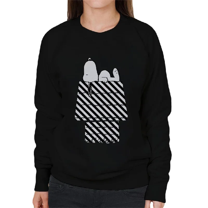 Peanuts Snoopy Black And White Stripe Kennel Women's Sweatshirt Hoodie with Gradient Ombre Colorful Peanuts Snoopy Black And White Stripe Kennel Women's Sweatshirt Hoodie with Gradient Ombre Colorful