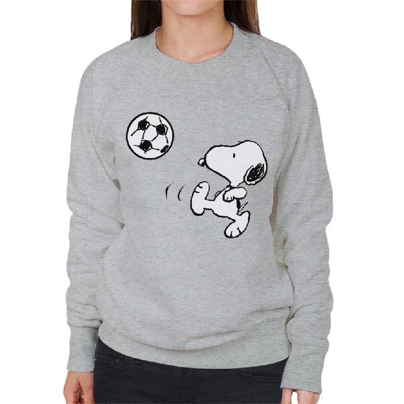 Peanuts Football Snoopy The Striker Women's Sweatshirt Hoodie with Hem Patch Decorative Personalized Peanuts Football Snoopy The Striker Women's Sweatshirt Hoodie with Hem Patch Decorative Personalized