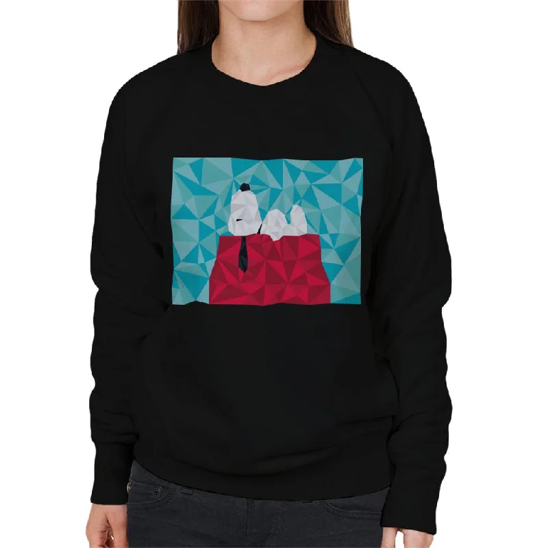Peanuts Snoopy Geometric Kennel Women's Sweatshirt Hoodie with Embroidery Detailed Premium Peanuts Snoopy Geometric Kennel Women's Sweatshirt Hoodie with Embroidery Detailed Premium