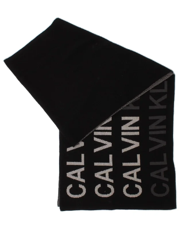 CALVIN KLEIN JEANS Womens Rectangle Scarf One Size Black Colourblock Chic Vintage-Inspired Denim Jeans CALVIN KLEIN JEANS Womens Rectangle Scarf One Size Black Colourblock Chic Vintage-Inspired Denim Jeans