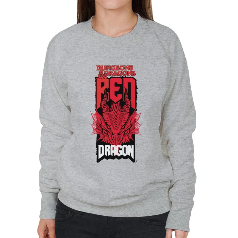 Dungeons & Dragons Head Of The Red Dragon Women's Sweatshirt Hoodie with Zipper Versatile Modern