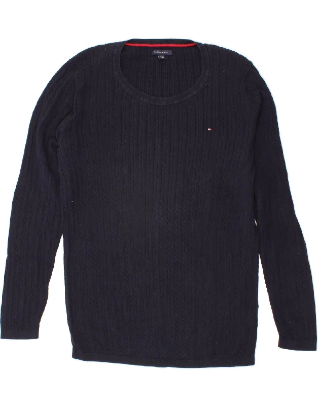 TOMMY HILFIGER Womens Boat Neck Jumper Sweater UK 20 2XL Navy Blue Cotton Elegant Classic Vintage TOMMY HILFIGER Womens Boat Neck Jumper Sweater UK 20 2XL Navy Blue Cotton Elegant Classic Vintage
