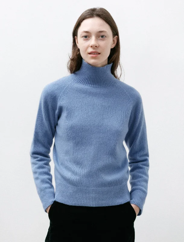 Funnel Neck Jumper Cornflower Elasticated Padded Insulated