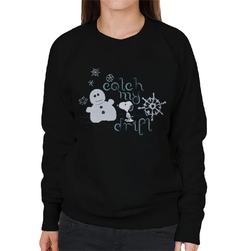 Peanuts Christmas Snoopy Catch My Drift Women's Sweatshirt Hoodie with Slim Fit Tailored Modern Peanuts Christmas Snoopy Catch My Drift Women's Sweatshirt Hoodie with Slim Fit Tailored Modern