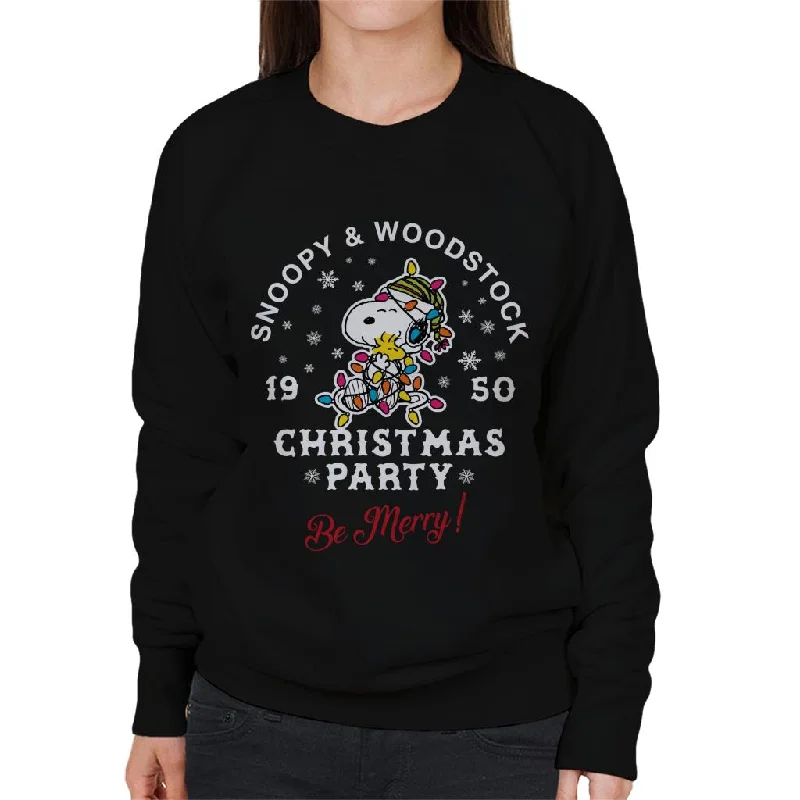 Peanuts Christmas Party Be Merry Women's Sweatshirt Graphic Hoodie Design Print