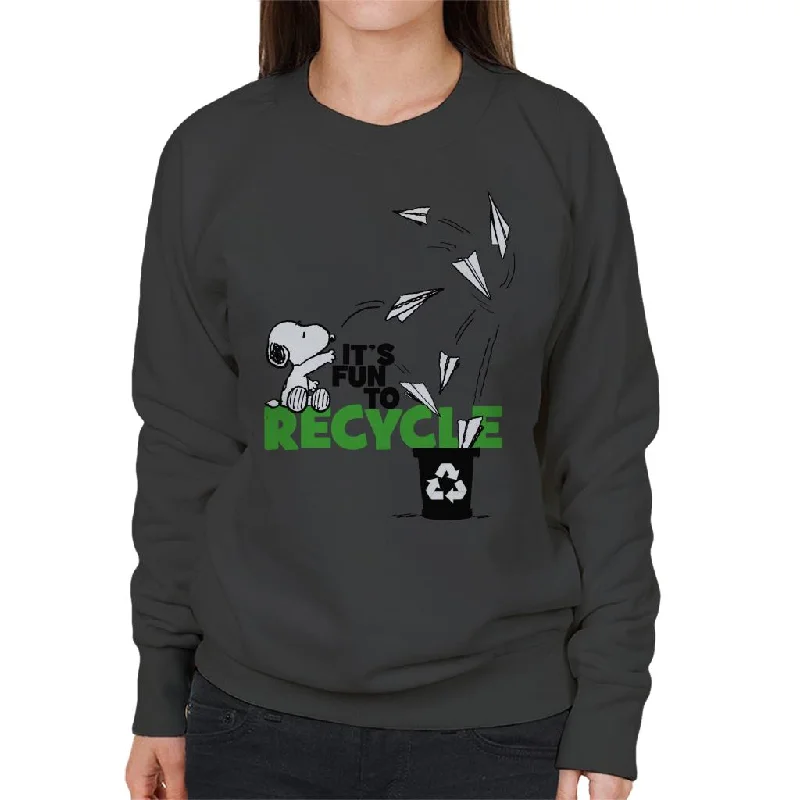 Peanuts Snoopy Its Fun To Recycle Women's Sweatshirt Hoodie with Tie-Dye Psychedelic Retro Peanuts Snoopy Its Fun To Recycle Women's Sweatshirt Hoodie with Tie-Dye Psychedelic Retro