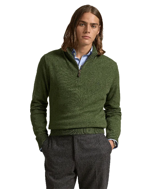 Wool Quarter-zip Sweater - Green Boxy Sweater Fitted Sweater A-Line