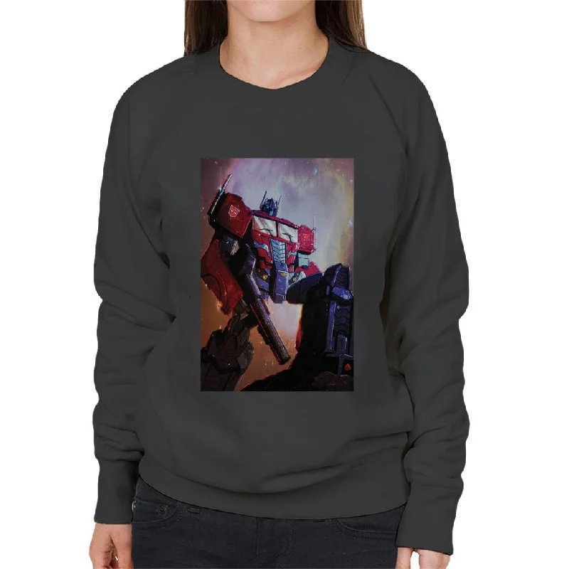 Transformers Optimus Prime Nebula Women's Sweatshirt Hoodie with Hem Elastic Stretchable Comfortable