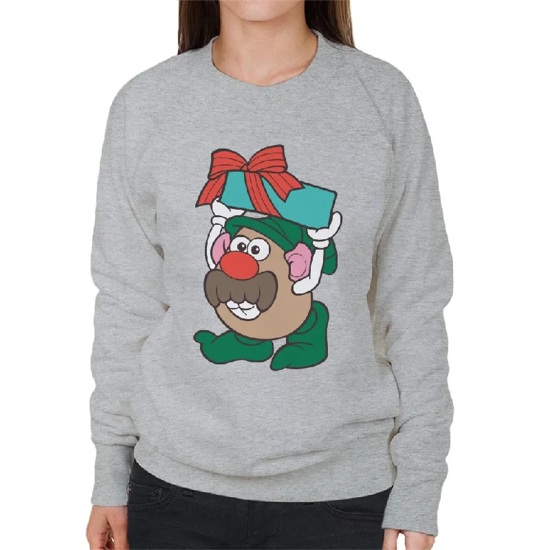 Mr Potato Head Christmas Festive Box Elf Costume Women's Sweatshirt Hoodie with High Neck Warm Protective