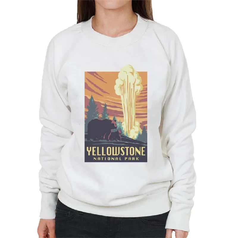 US National Parks Yellowstone Women's Sweatshirt Hoodie with Stripes Bold Sporty