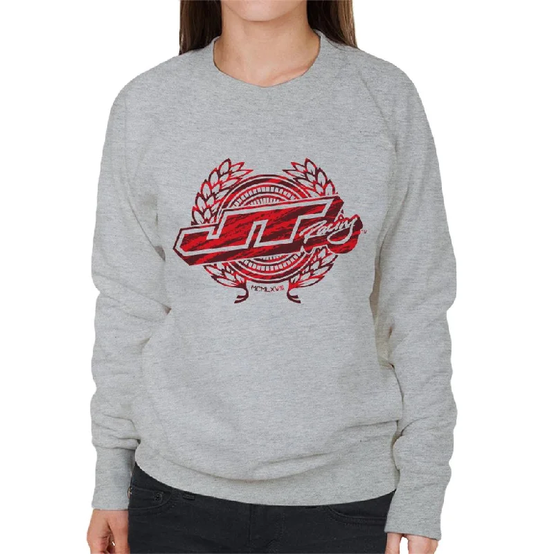 JT Racing 1969 Red Logo Women's Sweatshirt Hoodie with Ribbed Cuffs Snug Fit Comfort