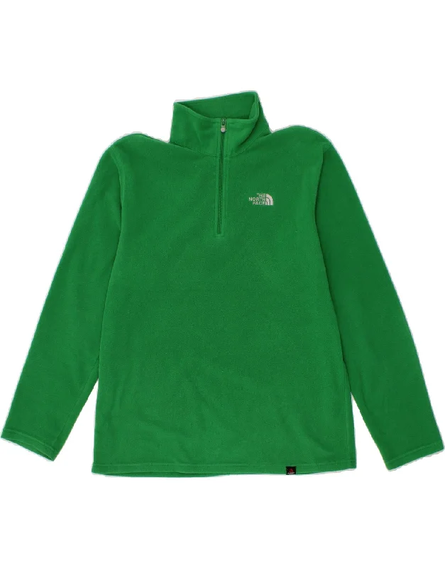 THE NORTH FACE Mens Zip Neck Fleece Jumper Small Green Polyester Wool Fabric Cashmere Fabric Tweed Fabric THE NORTH FACE Mens Zip Neck Fleece Jumper Small Green Polyester Wool Fabric Cashmere Fabric Tweed Fabric
