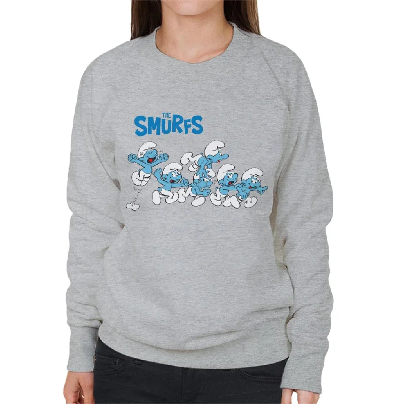 The Smurfs All Excited Women's Sweatshirt Hoodie with Tied Waist Feminine Flattering