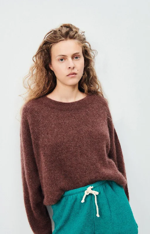 Vitow Jumper - Choco Black Melange Fitted Loose Oversized