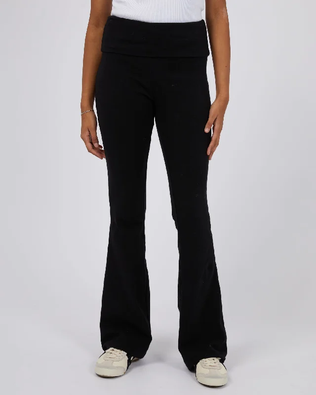 Elina Flare Pant Black Comfortable Wide-Leg Pants