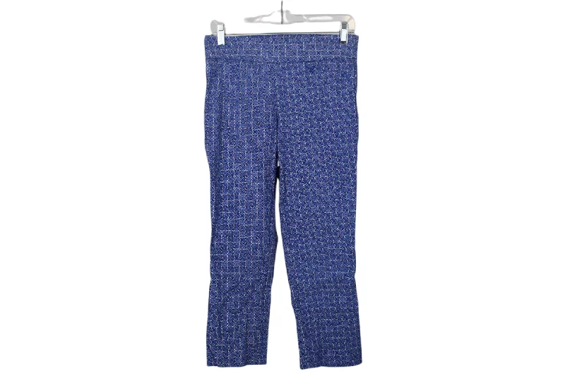 Kenar Blue Stretch Ankle Pants | 4 Trendy Printed Pants