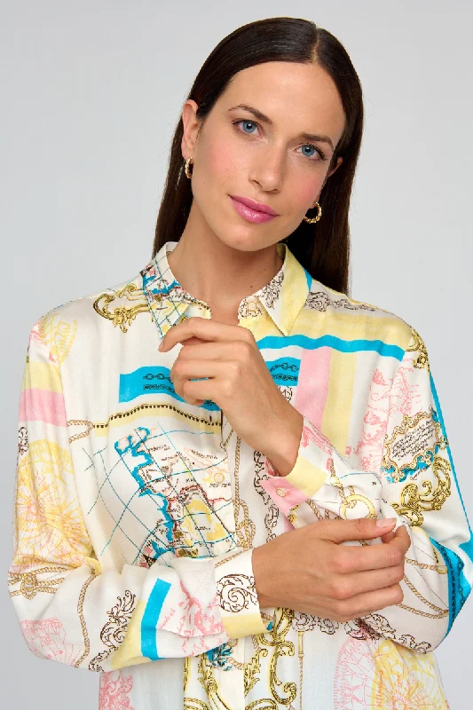 Berrocal Blouse in Off White by Tinta & Bariloche Subtle Shimmer Blouse