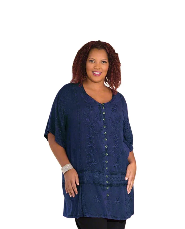 On The Plus Side Short Sleeve Button Up Plus Size Tonya Blouse Stretchy Fitted Blouse On The Plus Side Short Sleeve Button Up Plus Size Tonya Blouse Stretchy Fitted Blouse