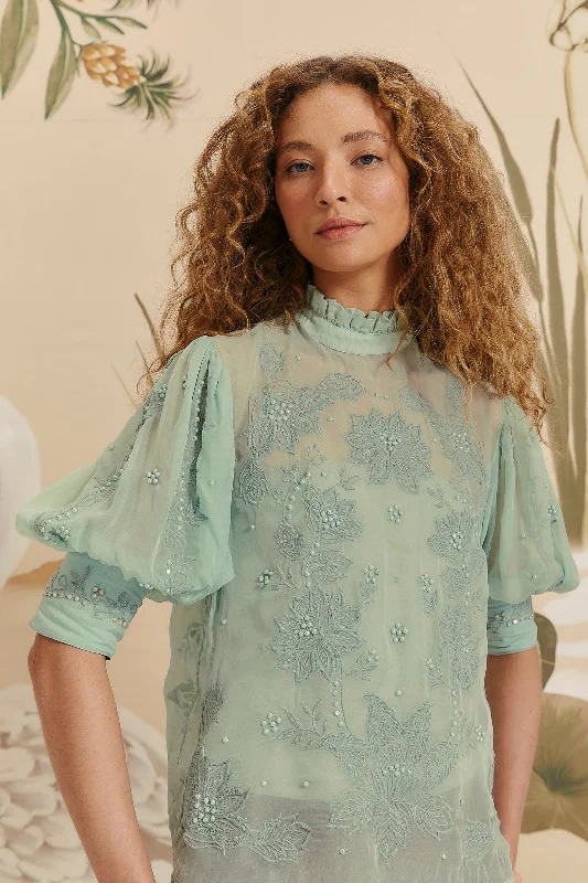 Blue Short Sleeve Blouse Short Sleeve Blouse