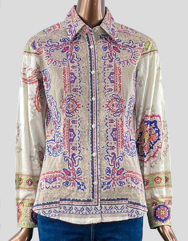 ETRO Long Sleeve Blouse - 6 US | 42 IT Silky Draped Blouse