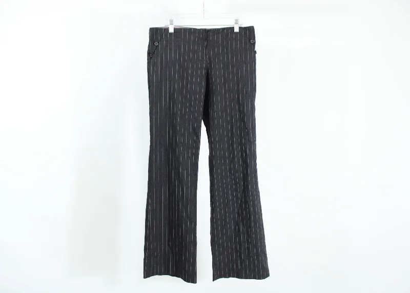 Exact Change Charcoal Grey Pink Pinstripe Dress Pants | Size 5 High-Waist Jeans