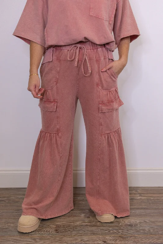Vintage Trends Washed Rose Pants Stylish Harem Pants