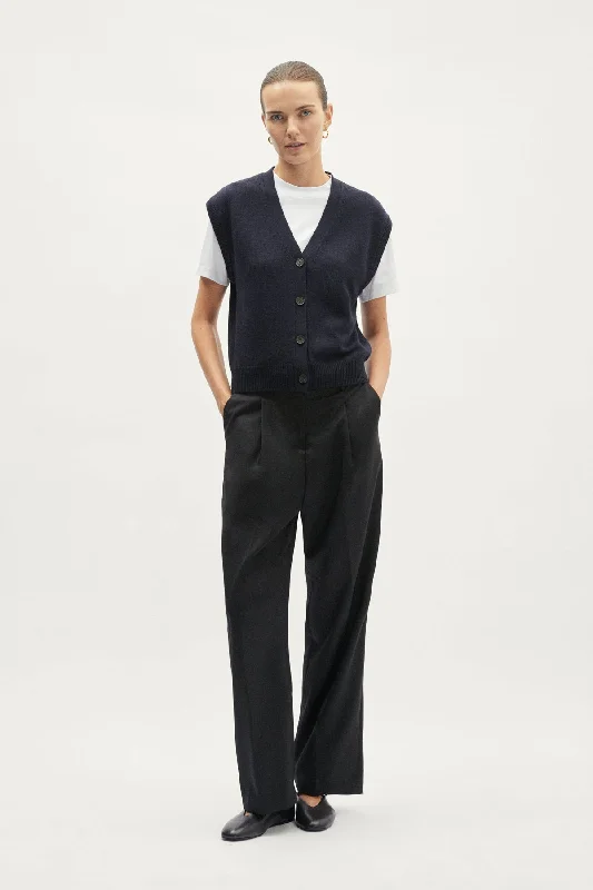 The Wool Tailored Pants with Pinces Slim-Fit Khaki Pants