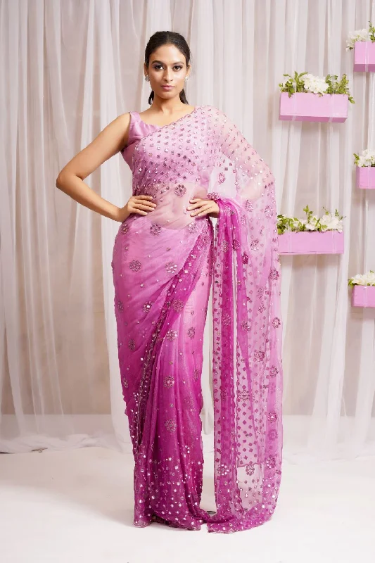 2  piece hand embroidered blouse and saree Romantic Lace Blouse