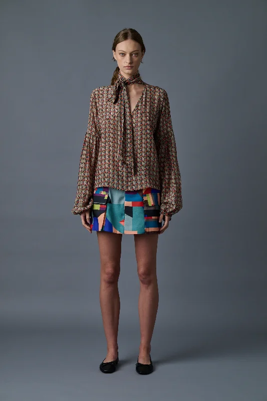 Complicated Lady Blouse Collared Satin Blouse