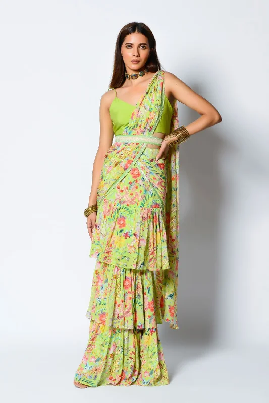 Love Bird Darling Skirt Saree & Signature Blouse Lightweight Chiffon Blouse