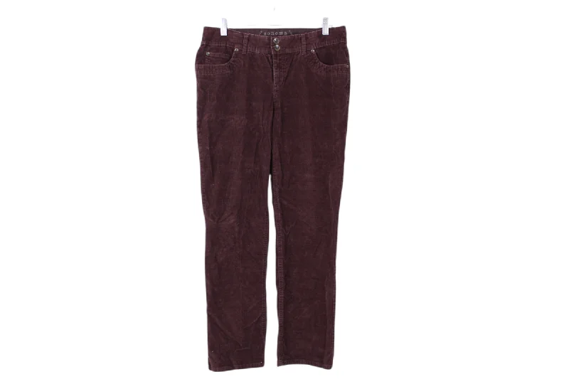 Sonoma Modern Straight Burgundy Corduroy Pants | 8 Short Comfortable Fleece Pants