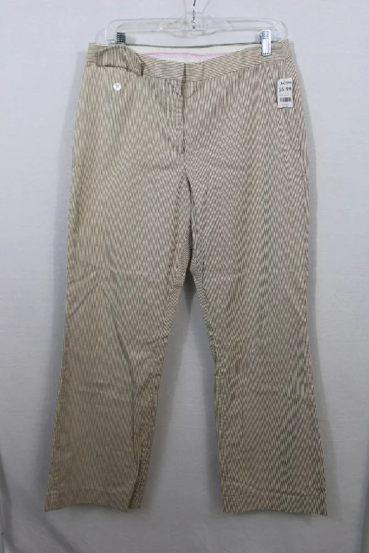 Lands' End Pinstripe Pants | Size 10 Elegant High-Waist Pants