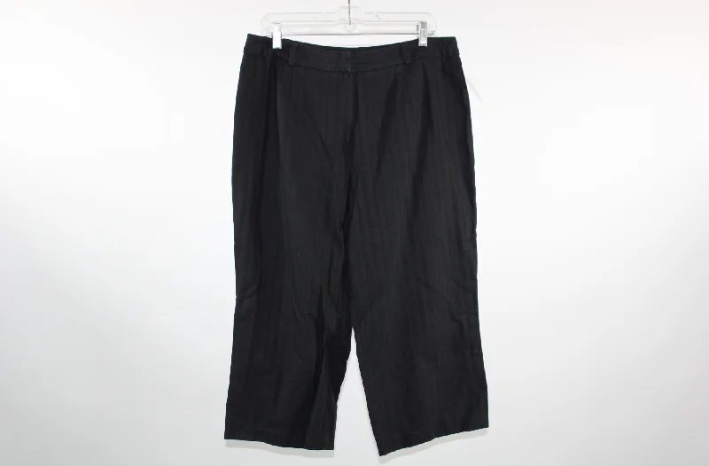 Briggs New York Black Textured Capri Pants | Size 16W Stylish Casual Pants