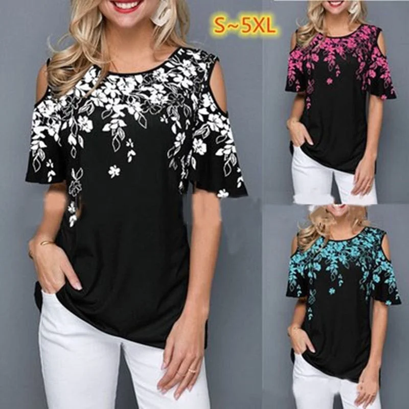 New Summer Women Blouses Casual Short Sleeve Tops Tees Sexy Off Shoulder O-neck Floral Print Blouse Shirt Plus Size 5XL Blusas Satin Drape Blouse New Summer Women Blouses Casual Short Sleeve Tops Tees Sexy Off Shoulder O-neck Floral Print Blouse Shirt Plus Size 5XL Blusas Satin Drape Blouse