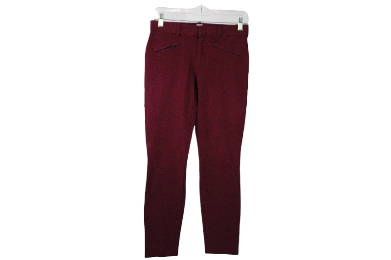 Gap For Good Dark Pink Skinny Ankle Pant | 0 Comfortable Pleated Pants