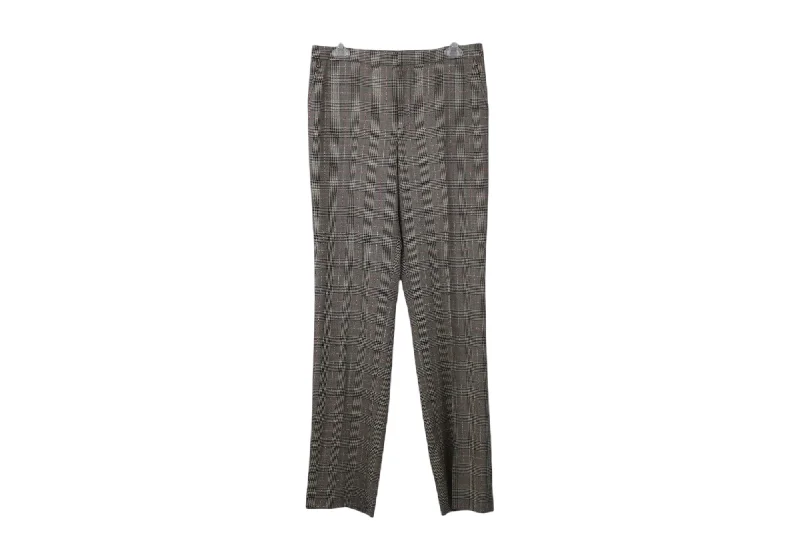 Ellen Tracy Tan Plaid Lightweight Wool Pants | 10 Wide-Legged Palazzos