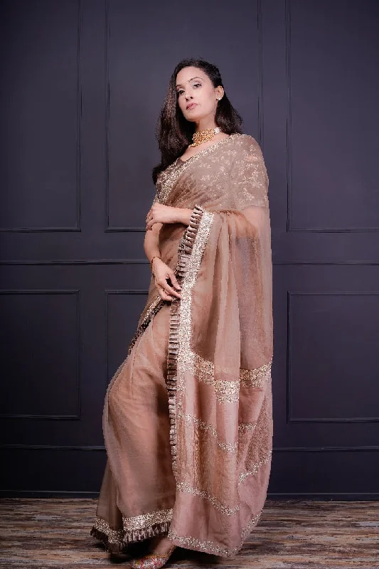 SAREE WITH BLOUSE Stretchy Fitted Blouse
