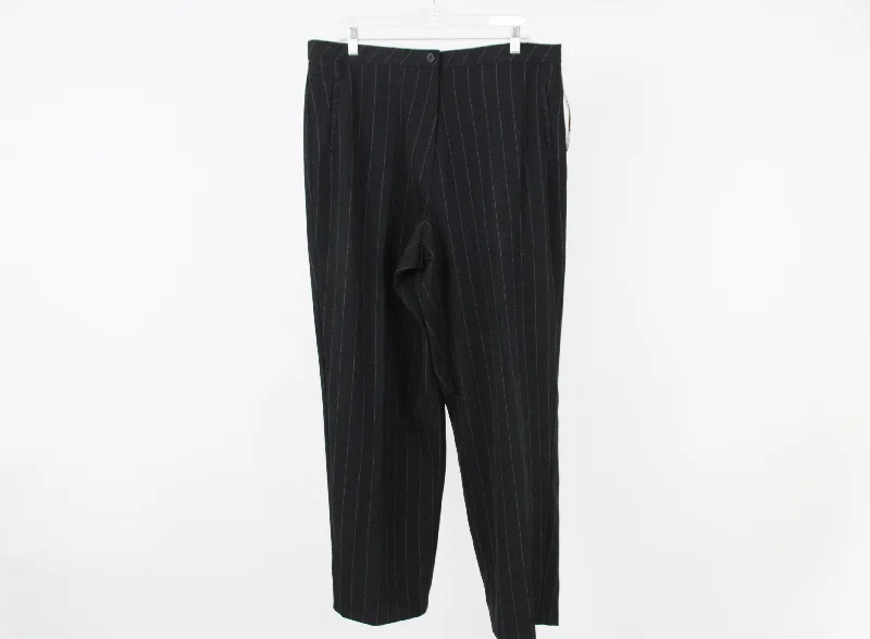 NEW Briggs New York Black Pinstriped Pants | 18 Elegant High-Waist Pants