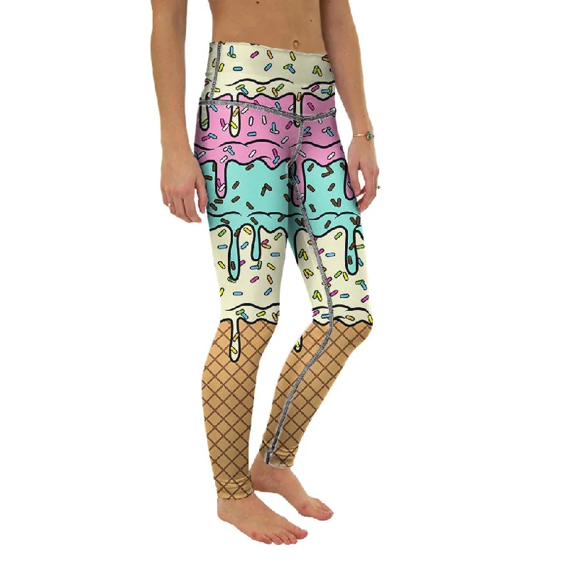 Ice Cream Drip Yoga Pants Elegant Trouser Pants